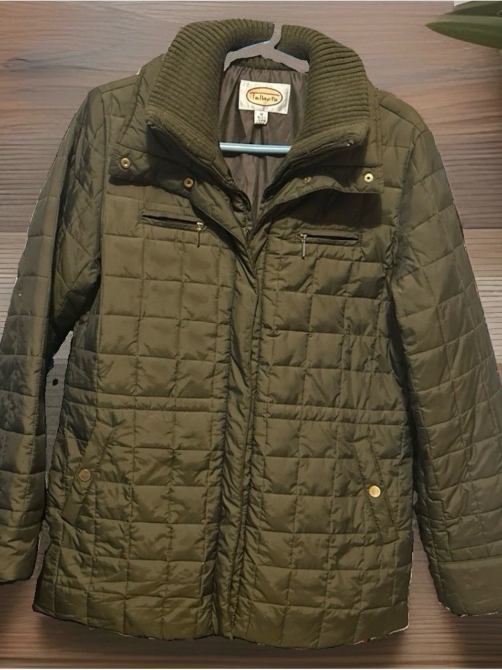 Talbots Olive Quilted Puffer Jacket